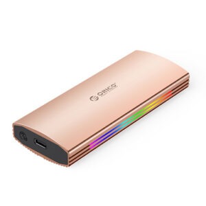 Zunanje ohišje za M.2 NVMe 2230-2280 v USB3.2 Gen2 Type-C, 10Gbps, RGB, aluminij, zlato-roza, ORICO M2R2-G2