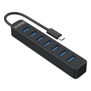 USB-C hub s 7 vhodi, USB 3.0, 0,15m, črn, ORICO TWC3-7A