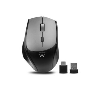 Miška Ewent Dual-Connect Silent Wireless, USB-A, USB-C, 2400dpi, črna