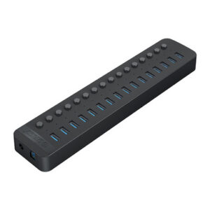 USB hub s 16 vhodi, USB 3.0, s stikali, zunanje napajanje, črn, ORICO CT2U3-16AB