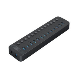 USB hub s 13 vhodi, USB 3.0, s stikali, zunanje napajanje, črn, ORICO CT2U3-13AB
