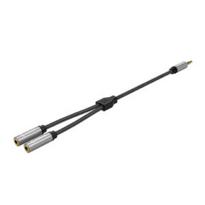 Adapter za slušalke, 2 ženska na 1 moški, 3,5 mm, aluminij, 25 cm, ORICO AM-2F3