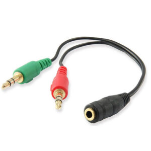Adapter za slušalke in mikrofon, 1 ženski na 2 moška, 3,5 mm, 15 cm, Ewent
