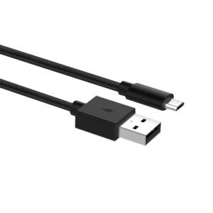 Kabel USB 2.0 A v Micro USB, 1m, pleten, črn, Ewent