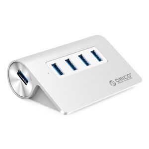 USB hub s 4 vhodi, USB 3.0, brušen aluminij, ORICO M3H4-V1-SV