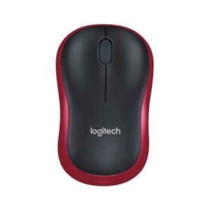 Miška Logitech M185 Wireless, nano, optična, rdeča