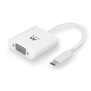 Adapter USB-C v VGA, 1080p 60Hz, bel, Ewent EC1050
