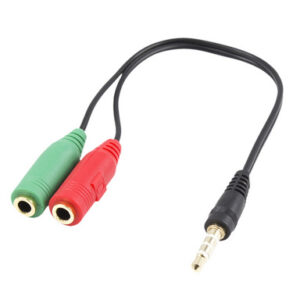Adapter za slušalke in mikrofon, 1 moški na 2 ženska, 3,5 mm, 15 cm, Ewent