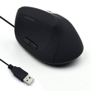 Miška Ewent Ergonomic Vertical, 1800dpi, black, USB