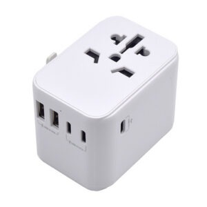 Potovalni polnilec Ewent EW1470, univerzalni, EU/USA/UK/AUS/CN/IT, 2xUSB-A, 3xUSB-C, bel