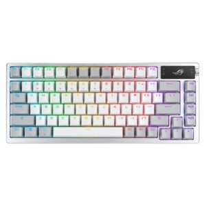 Tipkovnica ASUS ROG Azoth Wireless, ROG NX Red, PBT, OLED, RGB, USB, US, bela
