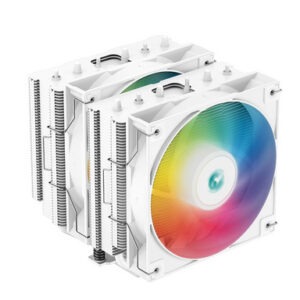 Hladilnik za procesor DeepCool AG620 WH ARGB, 2x 120mm, 260W TDP, bel