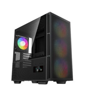 Računalniško ohišje DeepCool CH560 Digital, E-ATX, ARGB, LCD, kaljeno steklo, črno