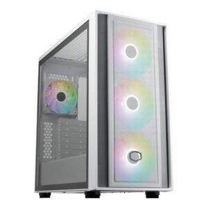 Računalniško ohišje Cooler Master MasterBox 600, ATX, Midi-Tower, ARGB, kaljeno steklo, belo