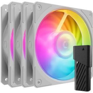 Ventilator za ohišje Cooler Master Mobius 120P ARGB PWM 120mm, 3 Pack + kontroler, bel
