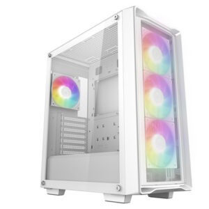 Računalniško ohišje DeepCool CC560 MESH V2, ATX, Midi-Tower, ARGB, Kaljeno steklo, belo