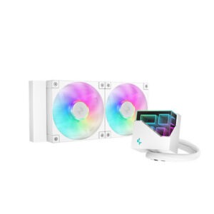 Komplet za tekočinsko hlajenje AIO Liquid Cooler DeepCool LT240 WH ARGB, 240mm, RGB, bel