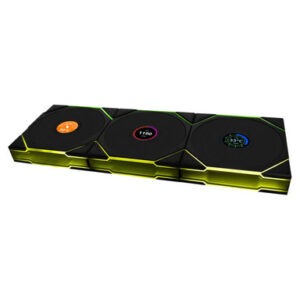 Ventilator za ohišje Lian Li UNI FAN TL Wireless LCD 120 Reverse Blade ARGB PWM 120mm, 3 Pack + Kontroler, črn