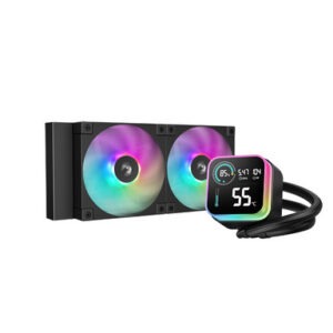 Komplet za tekočinsko hlajenje AIO Liquid Cooler DeepCool LQ240, 240mm, LCD, ARGB, črn