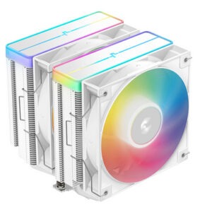 Hladilnik za procesor DeepCool AG620 WH ARGB V2, 2x120mm, bel