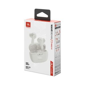 JBL Vibe Beam TWS brezžične slušalke z mikrofonom, bele