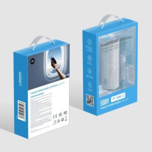 VEGER prenosna baterija z vgrajenim priključkom Type-C 5000mAh, srebrna