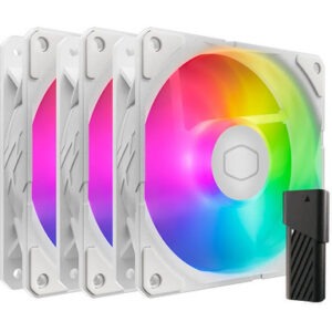 Ventilator za ohišje Cooler Master SickleFlow Edge 120 ARGB White Edition, PWM 120mm, komplet 3 kom, bel