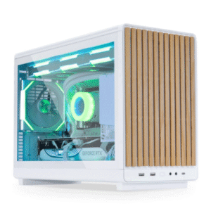 Računalniško ohišje Lian Li DAN Cases A3 Wood, kaljeno steklo, Micro-ATX, belo