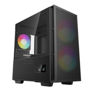 Računalniško ohišje DeepCool CH360 Digital, Micro-ATX, ARGB, LCD, kaljeno steklo, črno