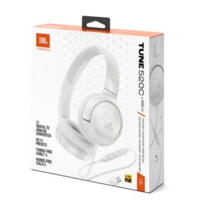 JBL Tune 520 USB-C žične slušalke, bele