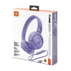 JBL Tune 520 USB-C žične slušalke, vijolične