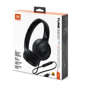 JBL Tune 520 USB-C žične slušalke, črne