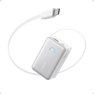 Anker Nano Power Bank 10000 mAh, 45W z vgrajenim USB-C kablom, bel