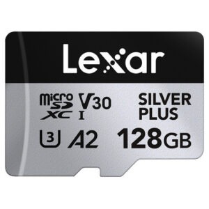 Spominska kartica Lexar Professional SILVER Plus, micro SDXC, 128GB, U3, V30, A2, UHS-I, z adapterjem