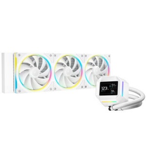 Komplet za tekočinsko hlajenje AIO Liquid Cooler DeepCool LM360 WH, 360mm, LCD, ARGB, bel