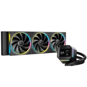 Komplet za tekočinsko hlajenje AIO Liquid Cooler DeepCool LM360, 360mm, LCD, ARGB, črn