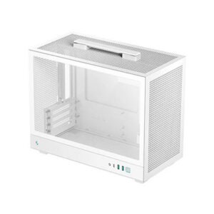 Računalniško ohišje DeepCool CH160 PLUS WH, ITX, Micro-ATX, kaljeno steklo, belo