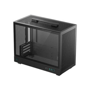 Računalniško ohišje DeepCool CH160 PLUS, ITX, Micro-ATX, kaljeno steklo, črno