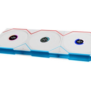 Ventilator za ohišje Lian Li UNI FAN TL Wireless LCD 120 Reverse Blade ARGB PWM 120mm, 3 Pack + Kontroler, bel