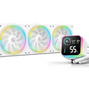 Komplet za tekočinsko hlajenje AIO Liquid Cooler DeepCool LQ360 ULTRA WH, 360mm, LCD, ARGB, bel