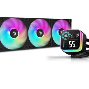 Komplet za tekočinsko hlajenje AIO Liquid Cooler DeepCool LQ360 ULTRA, 360mm, LCD, ARGB, črn