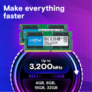 Crucial 32GB Kit (2x16GB) DDR4-3200 DIMM PC4-25600 CL22, 1.2V