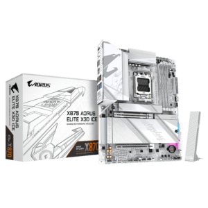GIGABYTE X870 AORUS ELITE X3D ICE, DDR5, SATA3, USB4, DP, 5GbE, WiFi 7, AM5 ATX