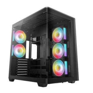 Računalniško ohišje DeepCool CG590U 5F, ATX, Midi-Tower, ARGB, ukrivljeno kaljeno steklo, črno