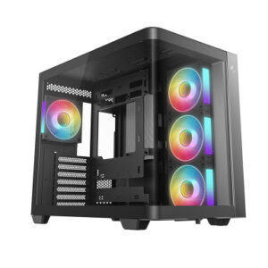 Računalniško ohišje DeepCool CG530U 4F, ATX, Midi-Tower, ARGB, ukrivljeno steklo, črno